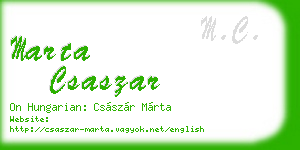 marta csaszar business card